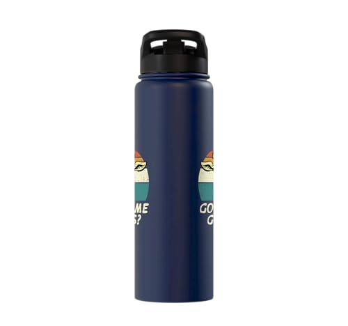Goat Got Some Grass Retro Farm Animal Farmer Men Women Kids Stainless Steel Insulated Water Bottle - color: Navy Blue