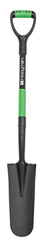Hooyman Spade Shovel with Heavy Duty Carbon Steel Head Construction, Ergonomic No-Slip H-Grip Handles, D Handle, and Oversized Steps for Gardening, Land Management, Yard Work, Farming and Outdoors - style: Spade Shovel