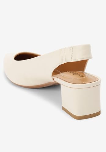 Comfortview Women's Wide Width The MEA Slingback - color: Bone, size: 12