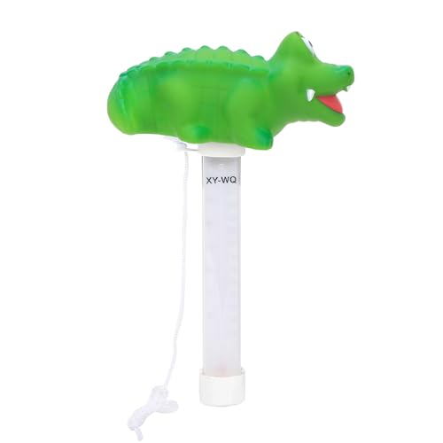 XY-WQ Alligator Floating Pool Thermometer with String, Easy-Read | Large size easy-read scale and included string for swimming pools, spas, hot tubs and ponds.