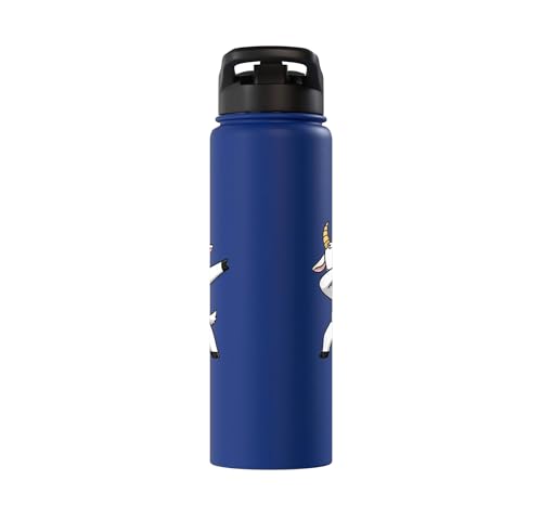 Dabbing Goat Kids Halloween Costume Cute Farm Animal Dab Stainless Steel Insulated Water Bottle - color: Royal Blue