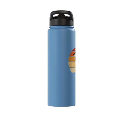 Dabbing Goat Funny Farm Animal Kids Retro Sunset Cool Stainless Steel Insulated Water Bottle - color: Light Blue