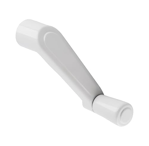 Brixwell Crank Handle White Aluminum 3/8 Inch Spline, 2-11/16 Inch Length, 1-1/2 Inch Height, 9/16 Inch Knob Diameter, Durable Window Hardware Replacement for Smooth Operation and Secure Connection