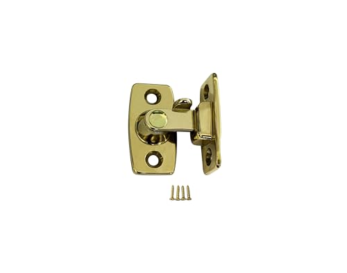 Heavy Forged Solid Brass Door Latch, 90 Degree Right Angle Door Latch Buckle for Doors & Windows, Small, 1.75", Polished Brass Lacquered, 1 Pack, Made in Taiwan - color: Polished Brass Lacquered-1.75", size: 1 Pack