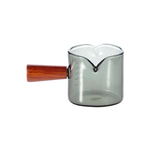 Espresso Glass Measuring Cups 3-Ounce/100ML Double Spout Glass Measuring Cup Espresso Shot Glasses with V-Shaped Mouth Milk Frothing Pitcher Cappuccino Cup Accessories - size: black/3.4oz