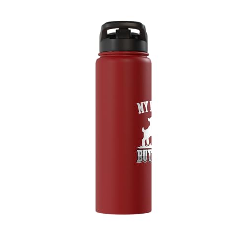 My Kids Are Buttheads Funny Goat Lover Goat Mom Farmer Stainless Steel Insulated Water Bottle - color: Red