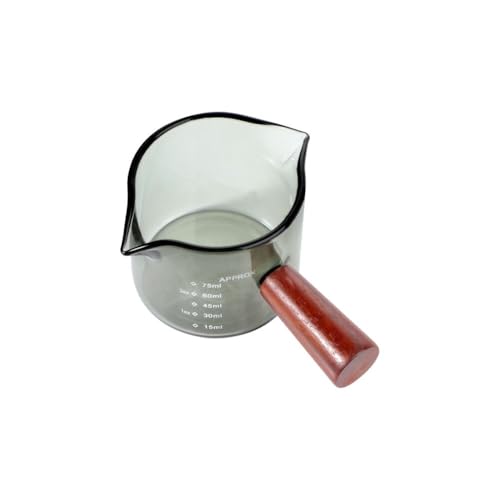 Espresso Glass Measuring Cups 3-Ounce/100ML Double Spout Glass Measuring Cup Espresso Shot Glasses with V-Shaped Mouth Milk Frothing Pitcher Cappuccino Cup Accessories - size: black/3.4oz
