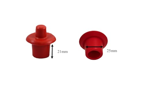 Melasty Milk Stopper for Cow and Goat Liner, Set of 4Pcs of Red Plugs for Milking Machine Inflations