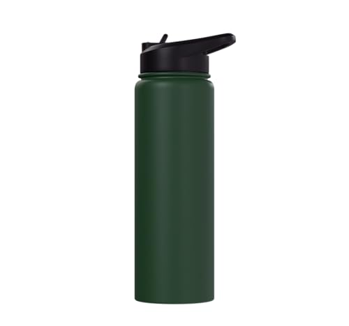 Dabbing Goat Funny Farm Animal Kids Retro Sunset Cool Stainless Steel Insulated Water Bottle - color: Dark Green
