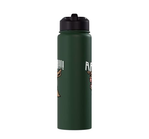 Goat Aaah Bleating Scream Animal Lover Farmer Men Women Kids Stainless Steel Insulated Water Bottle - color: Dark Green
