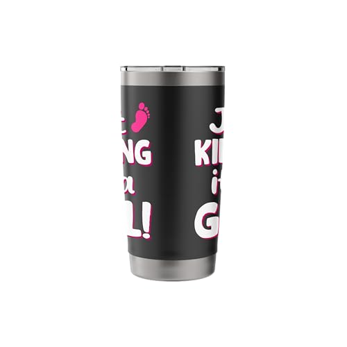 Just Kidding It's a Girl Pink Gender Reveal Party Supplies Stainless Steel Insulated Tumbler