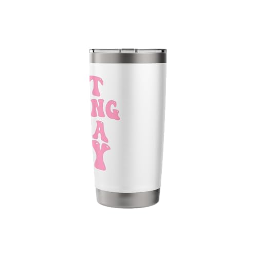 Just Kidding It's a Boy Pink Gender Reveal Party Supplies Stainless Steel Insulated Tumbler - color: White