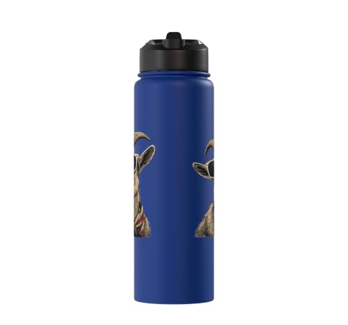 Goat Sunglasses USA Stainless Steel Insulated Water Bottle - color: Royal Blue