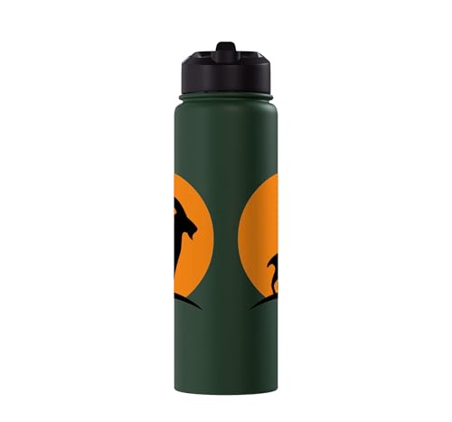 Sunset Wild Goat Capricorn Lover Gift Adult Men Women Kids Stainless Steel Insulated Water Bottle - color: Dark Green
