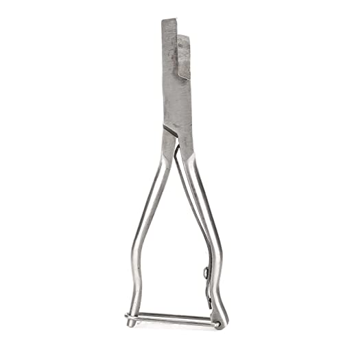 Ear Tag Plier Stainless Steel, Pig Ear Tag Pliers, Ear Tag Plier, Ergoesnomic Veterinary Ear Notcher Tool for Cattle, Sheep, Goats Identification (V Shape)