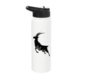 Sunset Wild Goat Capricorn Lover Gift Adult Men Women Kids Stainless Steel Insulated Water Bottle - color: White