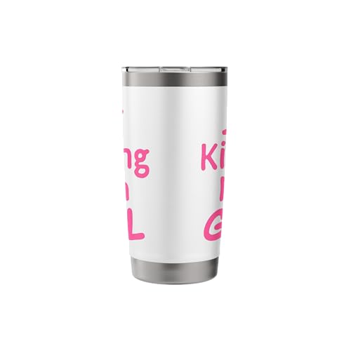 Just Kidding It's a Girl Pink Gender Reveal Party Supplies Stainless Steel Insulated Tumbler - color: White, size: 20 Ounces