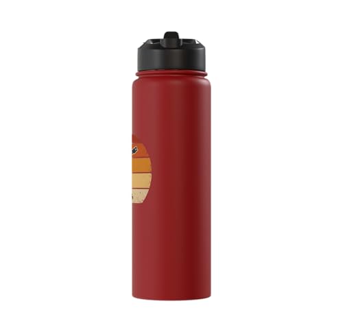 Dabbing Goat Funny Farm Animal Kids Retro Sunset Cool Stainless Steel Insulated Water Bottle - color: Red