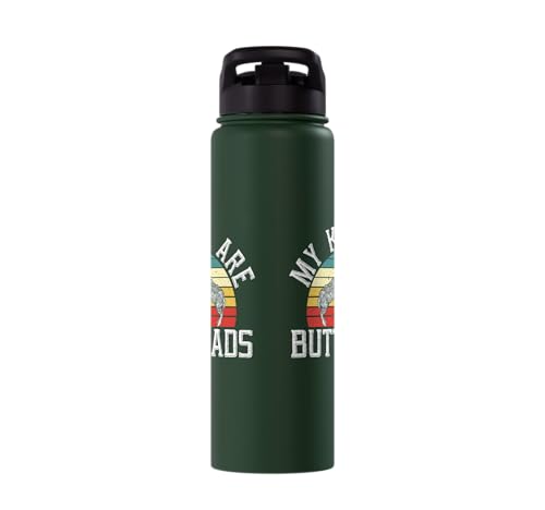 My Kids Are Buttheads Goat Whisperer Farm Animal Stainless Steel Insulated Water Bottle - color: Dark Green