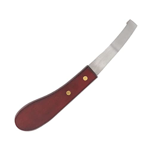 Horse Hoof Knifes for Farrier Tools, Double-Edged Stainless Steel Hoof Trimming Knife with Ergonomic Wooden Handle for Horses, Goats, Sheep Hoof Care