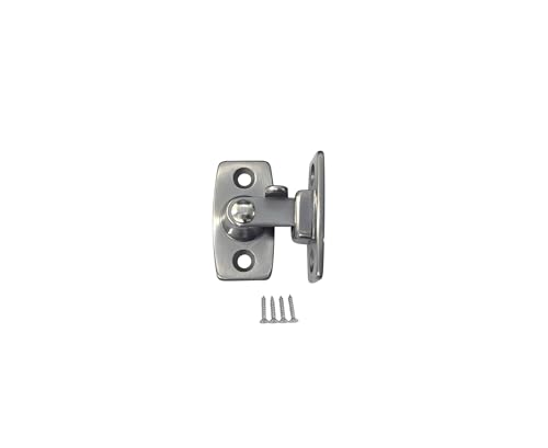 Heavy Forged Solid Brass Door Latch, 90 Degree Right Angle Door Latch Buckle for Doors & Windows, Small, 1.75", Satin Nickel, 1 Pack, Made in Taiwan - color: Satin NKL-1.75", size: 1 Pack