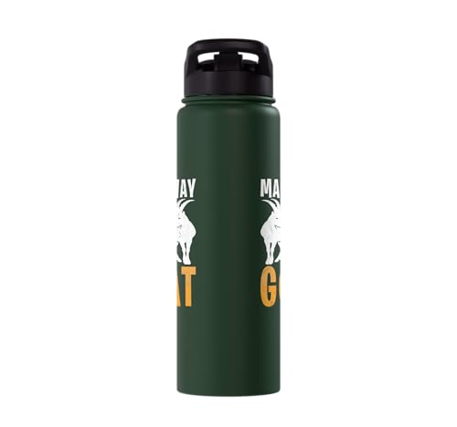 Make Way For The Goat Goats Stainless Steel Insulated Water Bottle - color: Dark Green