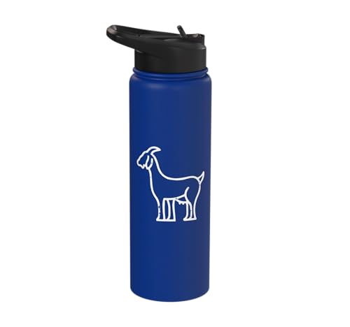 Goat Pocket Cute Farm Animal Boys Girls Kids Youth Women Men Stainless Steel Insulated Water Bottle - color: Royal Blue