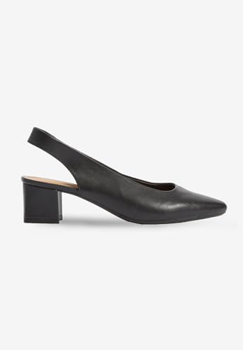 Comfortview Women's Wide Width The MEA Slingback - color: Black, size: 8.5