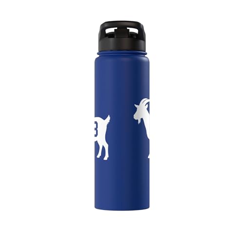 Goat 33 Kids Farm Animal Number Sports Barnyard Stainless Steel Insulated Water Bottle - color: Royal Blue