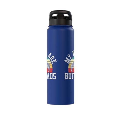 My Kids Are Buttheads Goat Whisperer Farm Animal Stainless Steel Insulated Water Bottle - color: Royal Blue