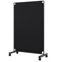 Rolling Room Divider with Wheels, Portable Privacy Screen Partition Wall, Freestanding Office Divider Panel, Non-See-Through Fabric, Locking Casters for Office Home Classroom Clinic, 50" W x 71" H - color: Black