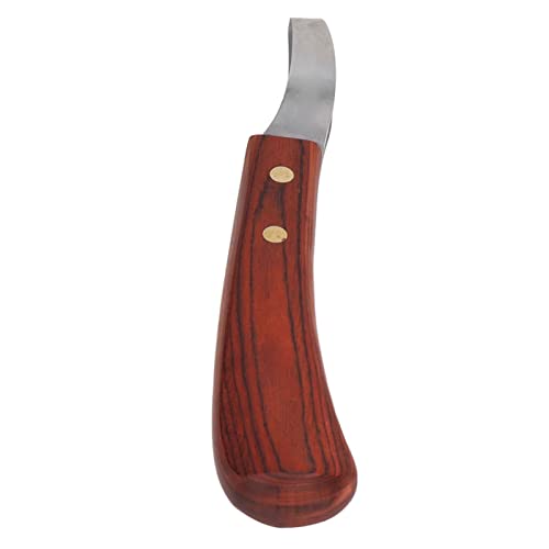 Ejoyous Hoof Knife, Horse Hoof Loop Knife Trimmer Shear Farrier Supplies with Wooden Handle for Cattle Cows and Horses