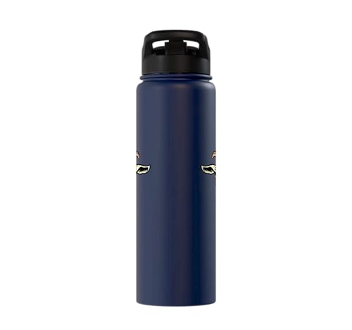 Goat Face Sunglasses Cool Farm Animal Men Boys Kids Women Stainless Steel Insulated Water Bottle - color: Navy Blue