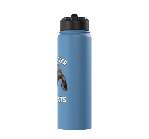Funny Life is Better with Goats Whisperer Goat Lover Kids Stainless Steel Insulated Water Bottle - color: Light Blue