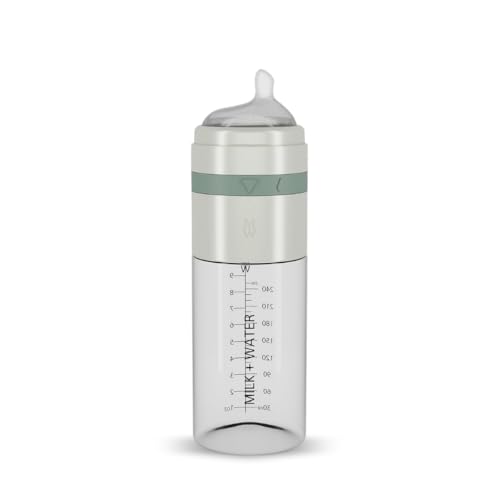 MILK & WATER Glass All-in-One Baby Bottle with Anti Colic Nipple - color: Olive Green