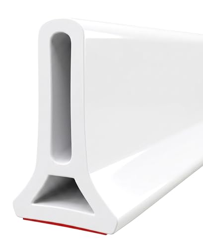 59Inch Collapsible Shower Threshold Water Dam 2" High Shower Barrier Water Stopper 2" Tall Shower Water Guard To Keep Water In Shower Dry And Wet Separation Bathroom Wheelchair Accessible - color: White, style: 59inch