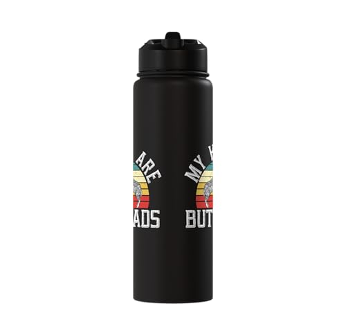 My Kids Are Buttheads Goat Whisperer Farm Animal Stainless Steel Insulated Water Bottle - color: Black