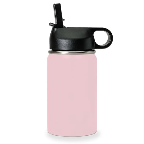 LaserGram Personalized 12oz Water Bottle, Horse (Pink) | Engraved Gift, Vacuum Insulated Stainless Steel, Flip-Top Straw Lid, Laser Engraved With Your Name - color: Pink, size: 12 Ounces