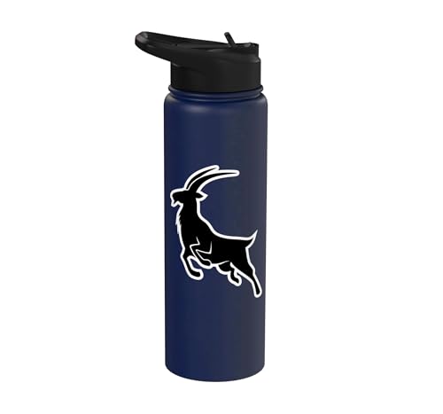 Sunset Wild Goat Capricorn Lover Gift Adult Men Women Kids Stainless Steel Insulated Water Bottle - color: Navy Blue