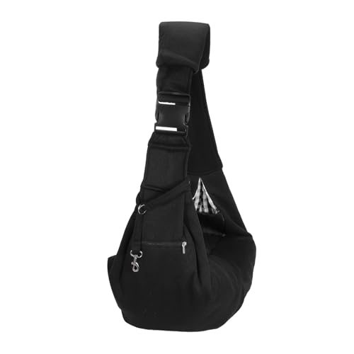 Dog Sling Carrier for Small Dogs and Cats Up to 16.5 Lbs, Breathable with Shoulder Pad Pet Crossbody Shoulder Bag, (Black, 1 Pcs) Intended for Outdoor/Camp/Travel - color: Black