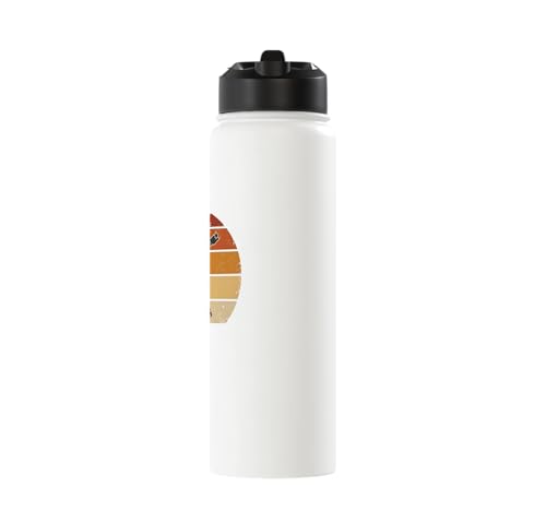 Dabbing Goat Funny Farm Animal Kids Retro Sunset Cool Stainless Steel Insulated Water Bottle - color: White