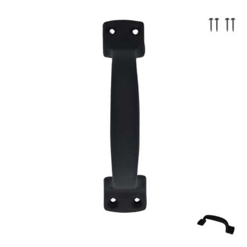 7 Inch Classic Barn Door Handle - Black Cast Iron Pull for Sliding Doors, Gates, Sheds, Fences, Closets - Indoor Outdoor Farmhouse Hardware - size: 7", style: Classic
