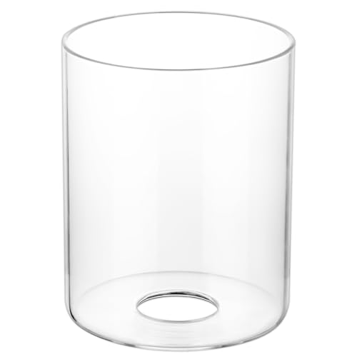 Large Clear Cylinder Glass Lamp Shade, Lip-less Light Fixture Cover, Replacement Globe for Desk Lamps, Wall Sconces, Pendant Light