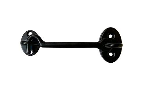 Heavier Duty Brass Door Hook Latch & Eye, 4", Matte Black, 2 Pack, Made in Taiwan - color: Matte Black, size: 2 Pack (4")