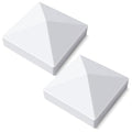 VIVIDA 5" x 5" Vinyl Post Caps, White PVC Fence Post Caps, 2 Pack | Actual 5" x 5", Pyramid PVC Post Caps, Waterproof Plastic Fence Post Cover, For Vinyl Fence, Lamp, Deck, Mailbox - size: 5" x 5" (2 PCS)