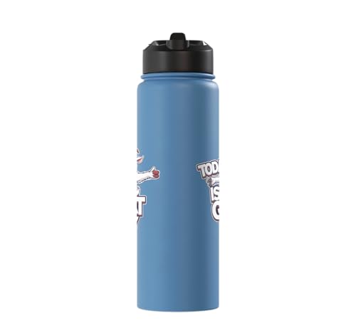 Childrens Today is a Goat Day Design | Kids Goat Stainless Steel Insulated Water Bottle - color: Light Blue