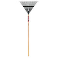 Truper TruPro Steel Leaf Rake, 24-Inch Head, 54-Inch Wood Handle - Garden Rakes Metal Heavy Duty - Yard Rakes - Lawn Rake for Leaves and Grass (Model EMX-24 / 30480)