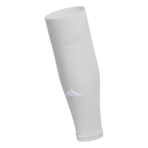 adidas Unisex Metro Soccer Socks or Calf Sleeves (1 Pair) Over-the-Calf | Unisex, 1-Pack, Cushioned Impact Zones, Moisture-Wicking, Calf Compression, Versatile Layering, Game & Practice Ready - color: Team Light Grey/White/Calf Sleeve, size: Medium, style