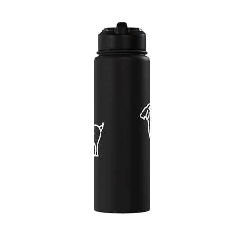 Goat Pocket Cute Farm Animal Boys Girls Kids Youth Women Men Stainless Steel Insulated Water Bottle - color: Black