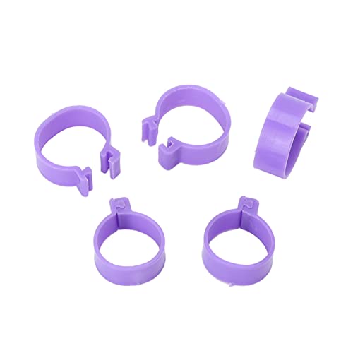 100Pcs Chicken Foot Ring Classification Marking Purple Poultry Foot Rings Plastic Chicken Leg Bands Round Identificaiton Tags Farming Tools (16mm-Purple)